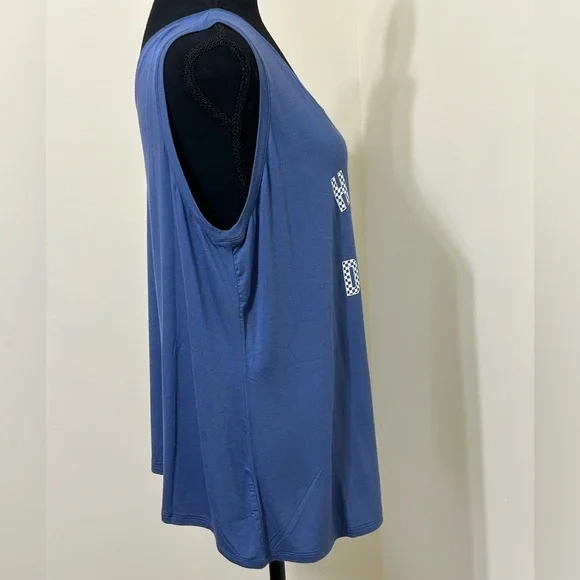 Harley Davidson Double V-Neck Ladies Tank Top Blue. Sz Large - Picture 4 of 10